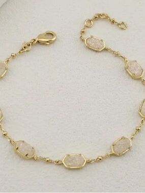 Kendra Scott Emilie Gold Chain Bracelet in Iridescent Drusy